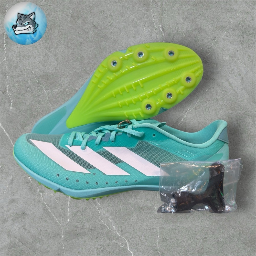 adidas Adizero Distancestar Track Spikes Flash Aqua Men's Size 9.5 JI2999